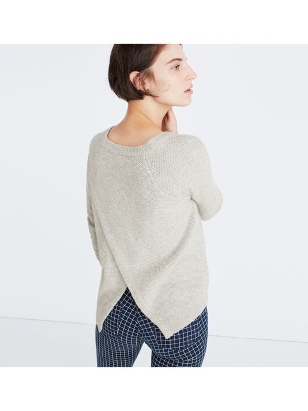MADEWELL Women's Cotton Knit Province Cross-back Pullover Sweater - Cream, Small